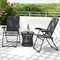 Set of 2 Foldable Patio Sling Chairs – 7-Position Adjustable Recliner, Heavy-Duty Steel Frame